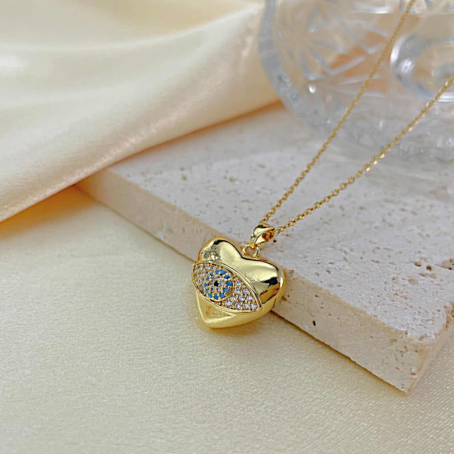 AG Eternal Cubic Zirconia Heart-Shaped Pendant Necklace - AGCHEN JEWELRY,necklace