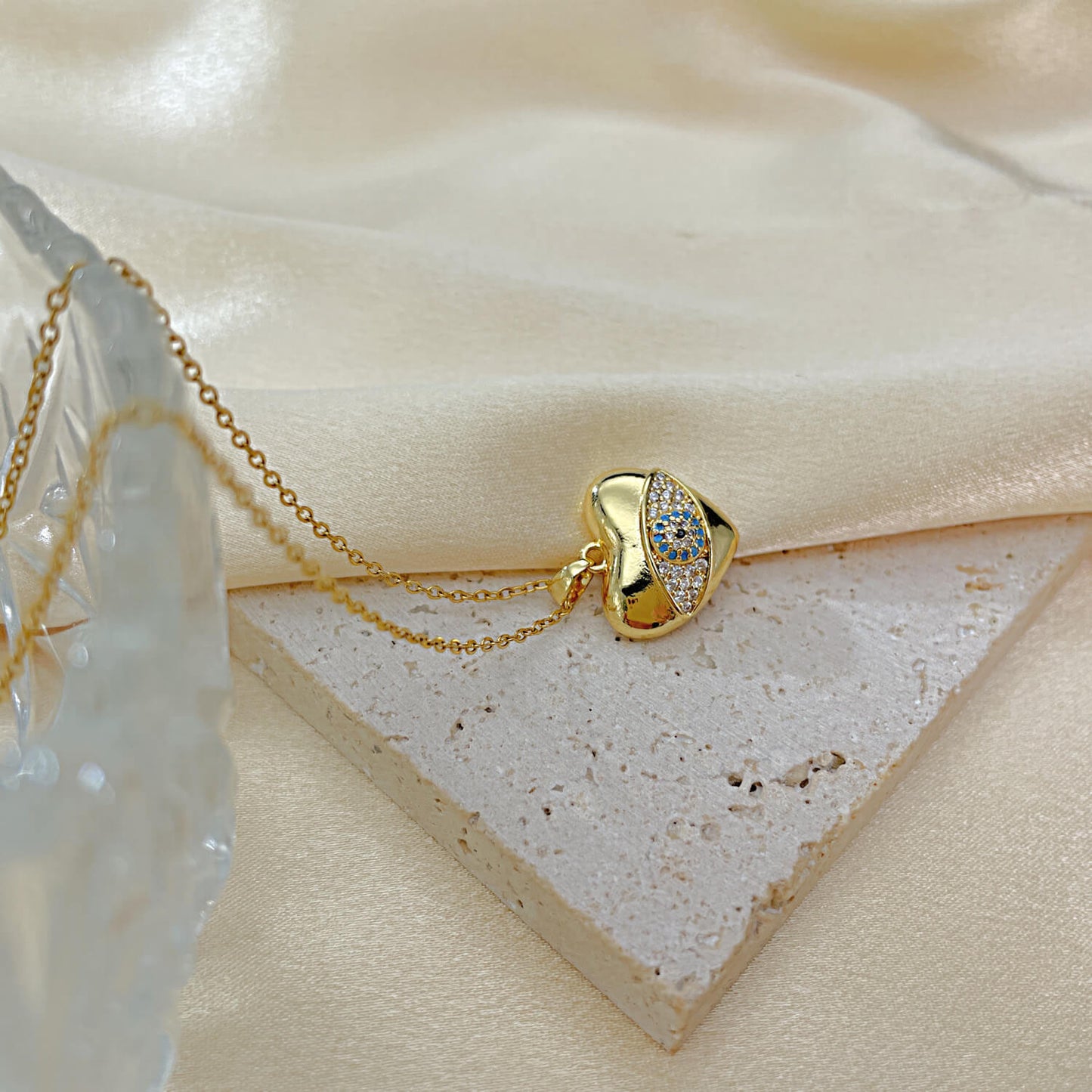 AG Eternal Cubic Zirconia Heart-Shaped Pendant Necklace - AGCHEN JEWELRY,necklace