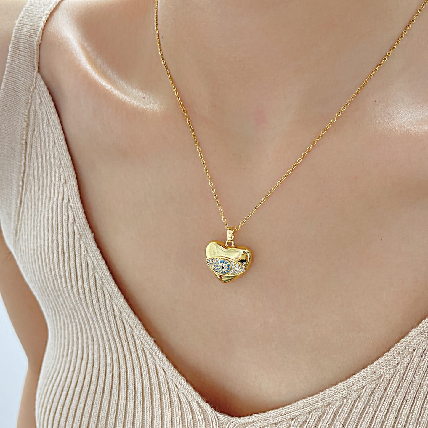 AG Eternal Cubic Zirconia Heart-Shaped Pendant Necklace - AGCHEN JEWELRY,necklace