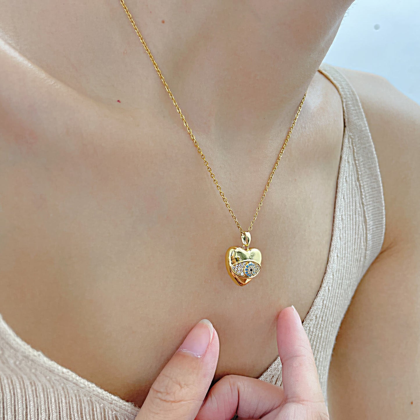AG Eternal Cubic Zirconia Heart-Shaped Pendant Necklace - AGCHEN JEWELRY,necklace