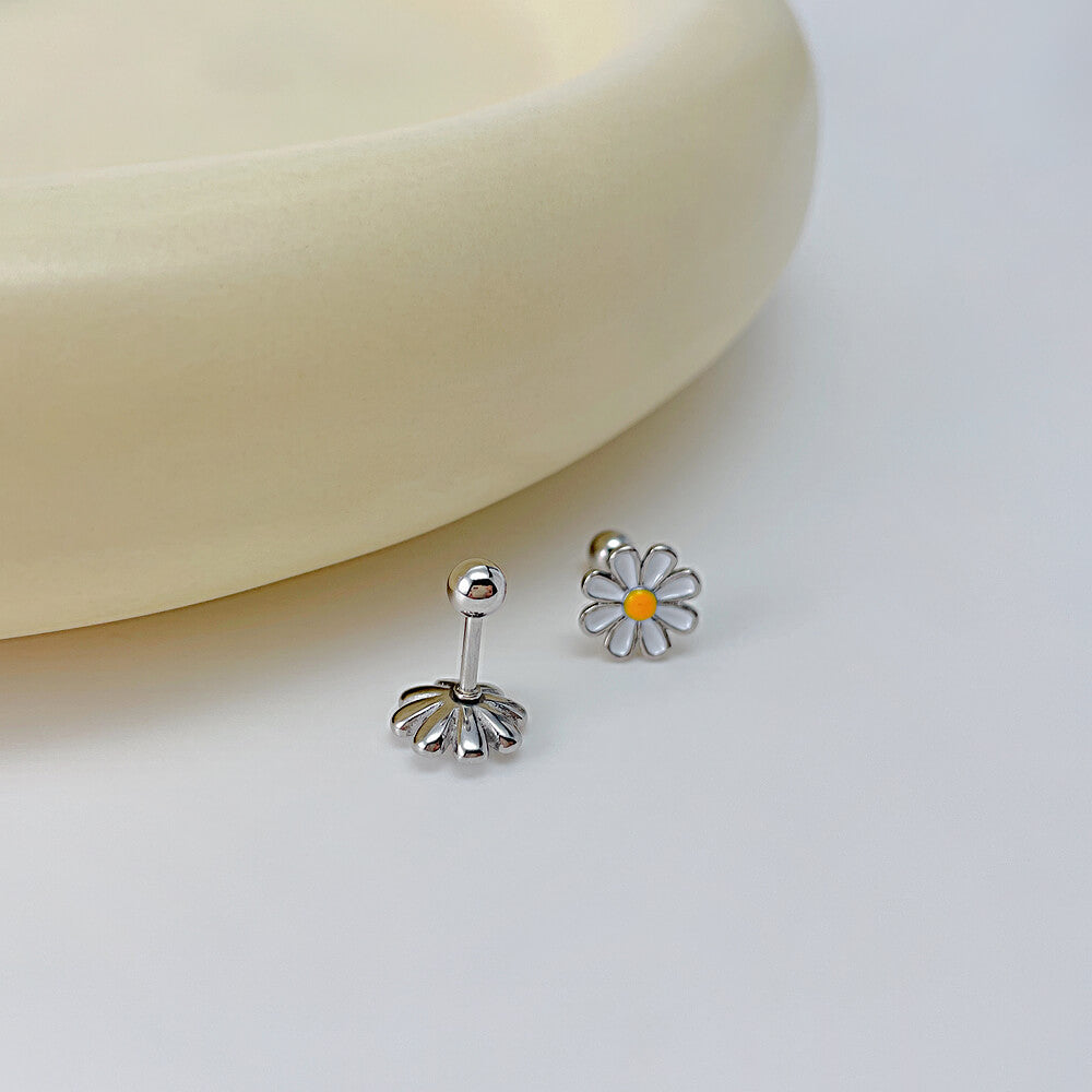 AG Natural Freedom Litte Daisy Stainless Steel Earrings - AGCHEN JEWELRY,earrings