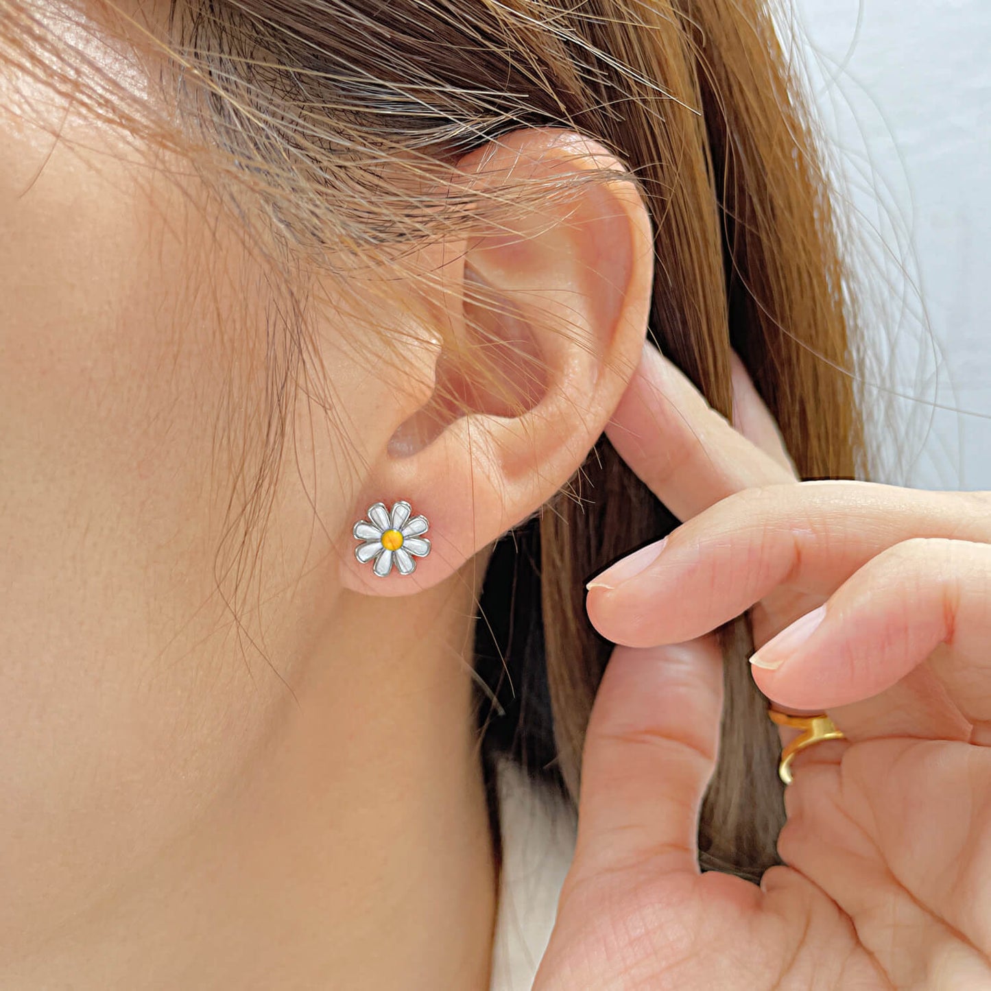 AG Natural Freedom Litte Daisy Stainless Steel Earrings - AGCHEN JEWELRY,earrings