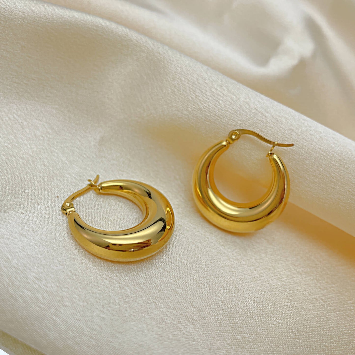 AG Luna-Inspired Gold-plated Stainless Steel Earrings - AGCHEN JEWELRY,earrings
