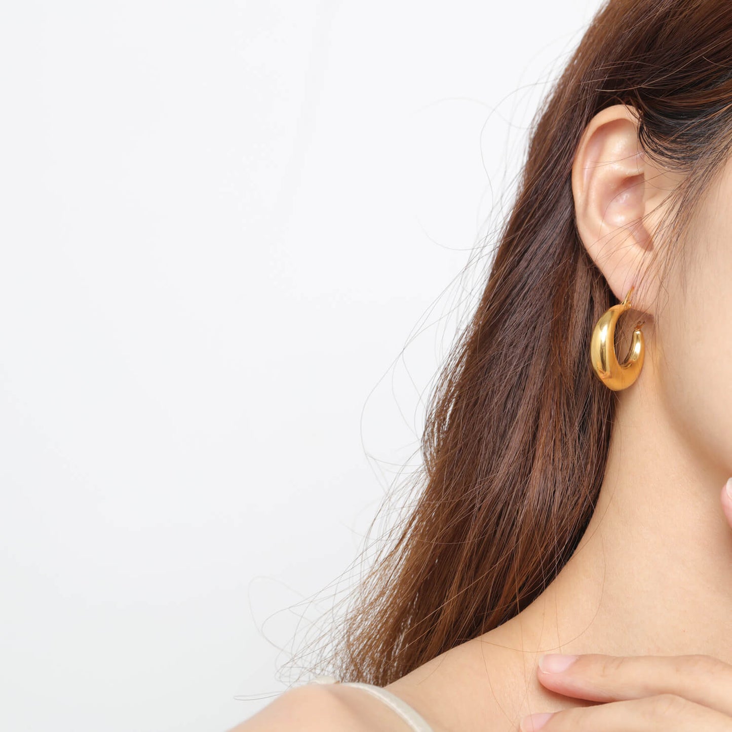 AG Luna-Inspired Gold-plated Stainless Steel Earrings - AGCHEN JEWELRY,earrings