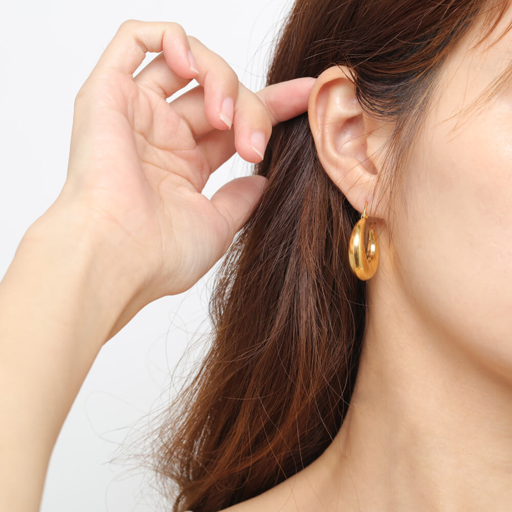 AG Luna-Inspired Gold-plated Stainless Steel Earrings - AGCHEN JEWELRY,earrings