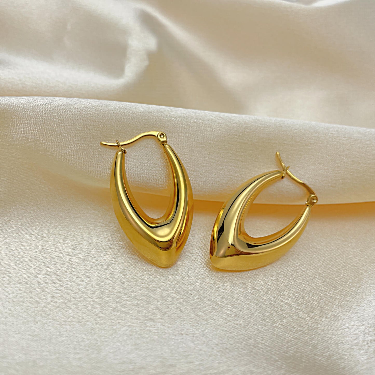 AG Radiant Beauty Raindrops Gold Stainless Steel Earrings - AGCHEN JEWELRY,earrings