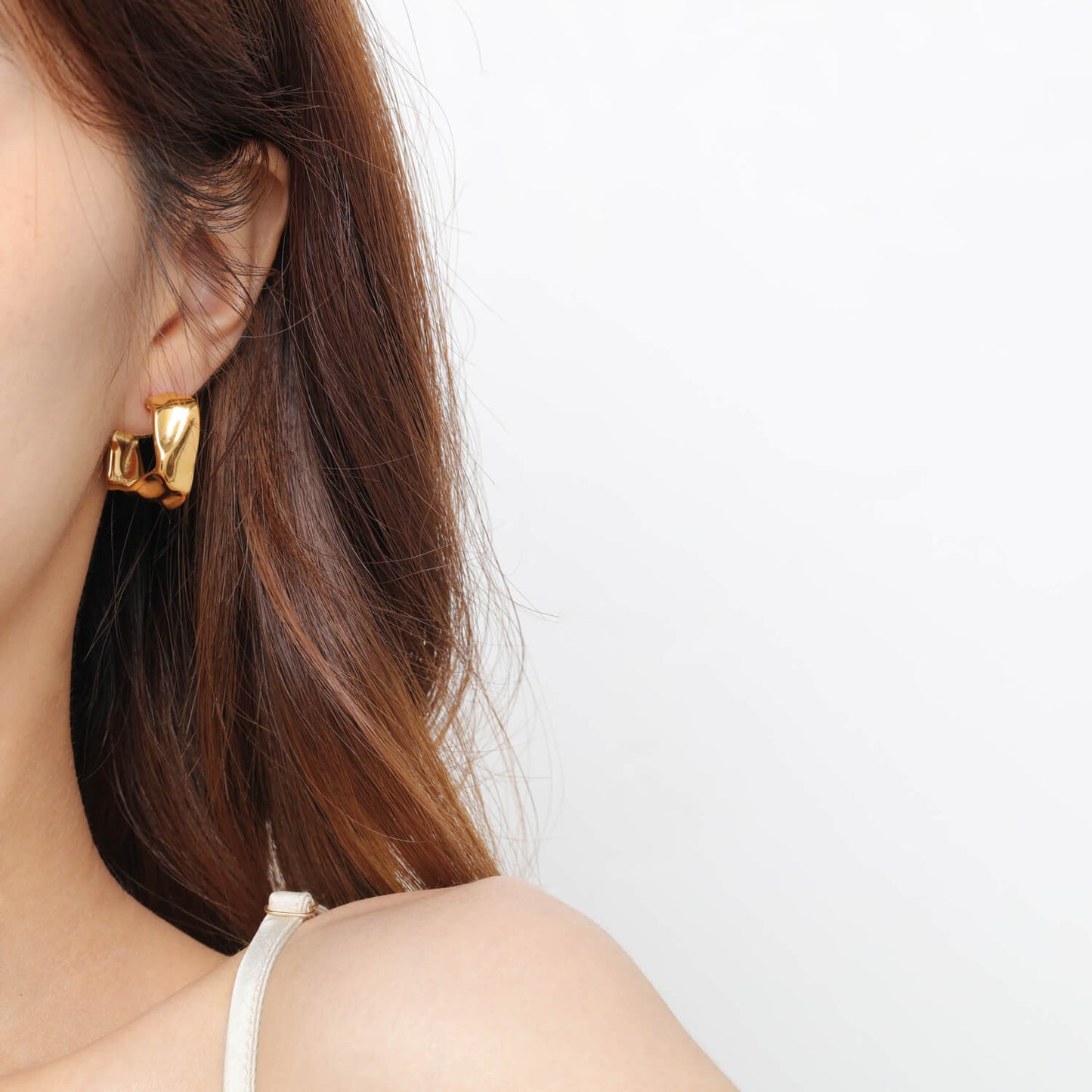 AG Unique Gold Geometric Shaped Stainless Steel Earrings - AGCHEN JEWELRY,earrings