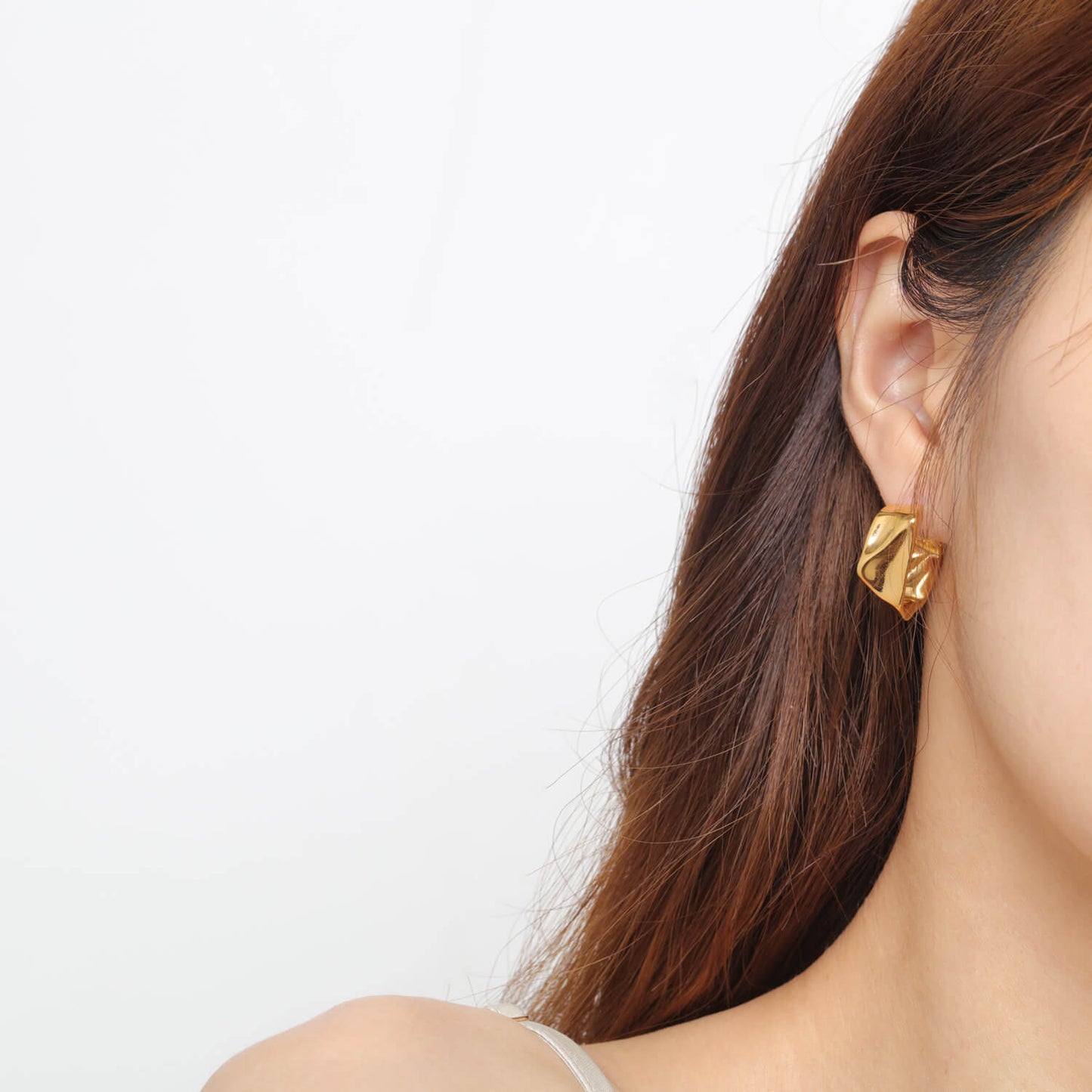 AG Unique Gold Geometric Shaped Stainless Steel Earrings - AGCHEN JEWELRY,earrings