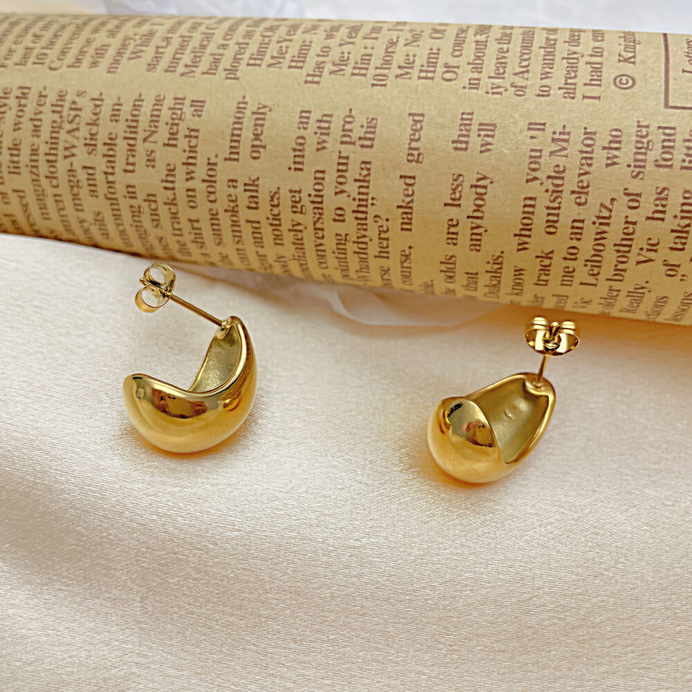 AG Gold Cute & Smart Dolphin Stainless Steel Earrings - AGCHEN JEWELRY,earrings