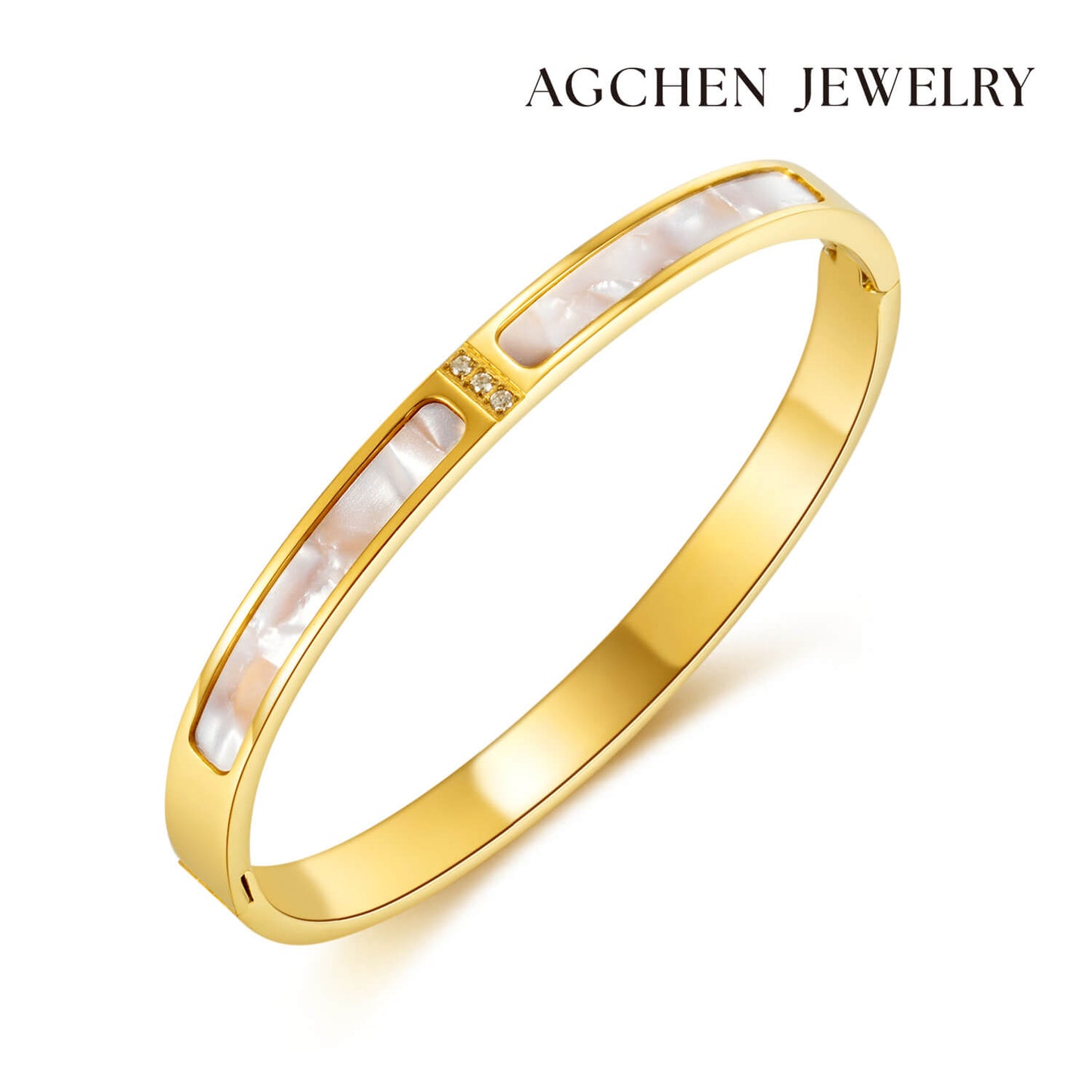 AG Luxury Bangle With Elegant Cubic Zirconia Bracelet - AGCHEN JEWELRY,bracelet