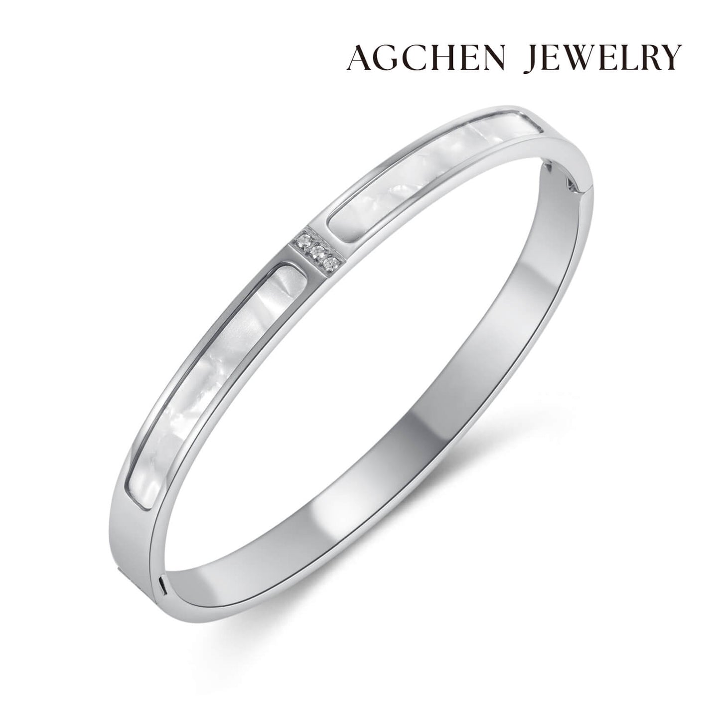 AG Luxury Bangle With Elegant Cubic Zirconia Bracelet - AGCHEN JEWELRY,bracelet