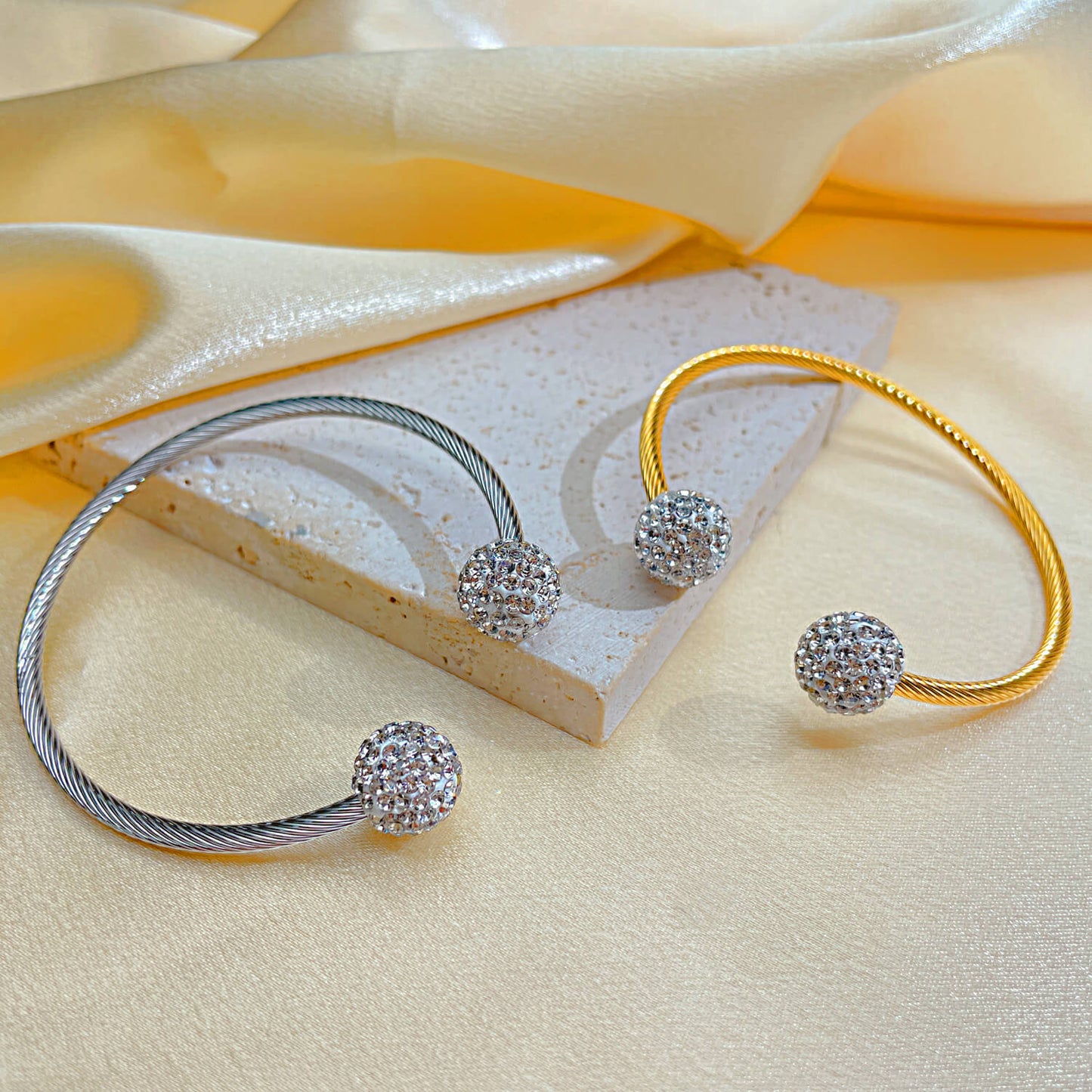 AG Dazzling Double Stars Bangle Bracelet - AGCHEN JEWELRY,bracelet