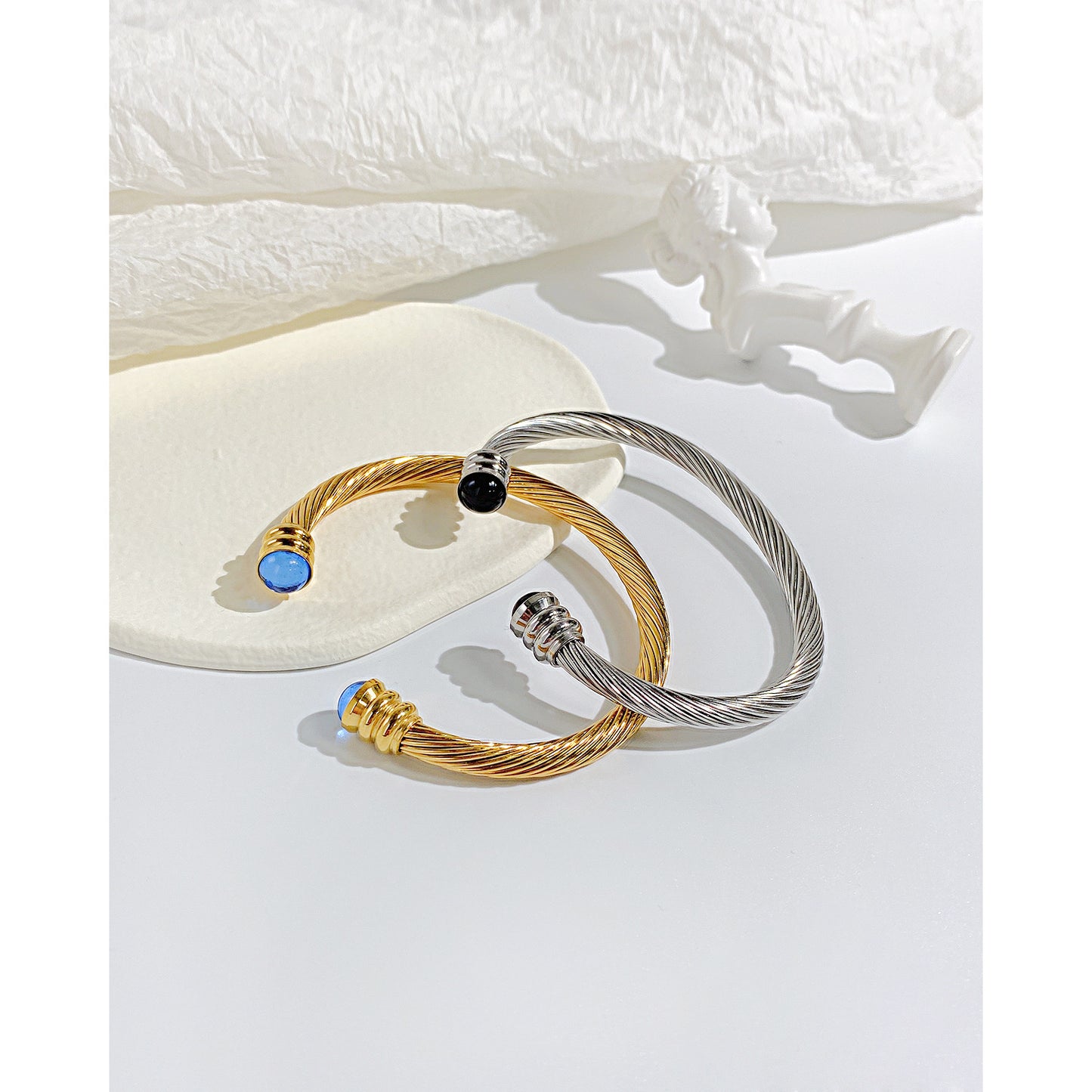 AG Rare Beauty Bangle Bracelet With Blue Stone