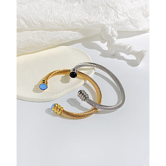 AG Rare Beauty Bangle Bracelet With Blue Stone