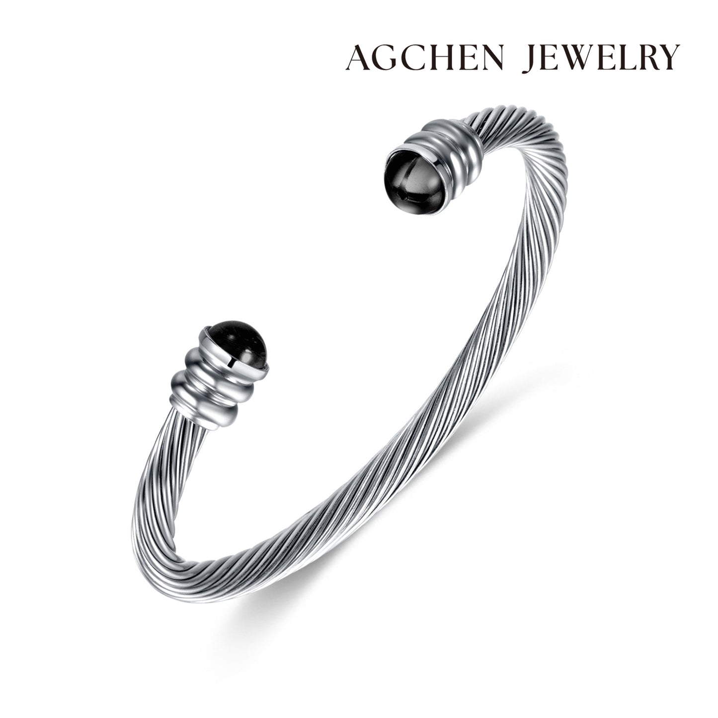 AG Rare Beauty Bangle Bracelet With Blue Stone