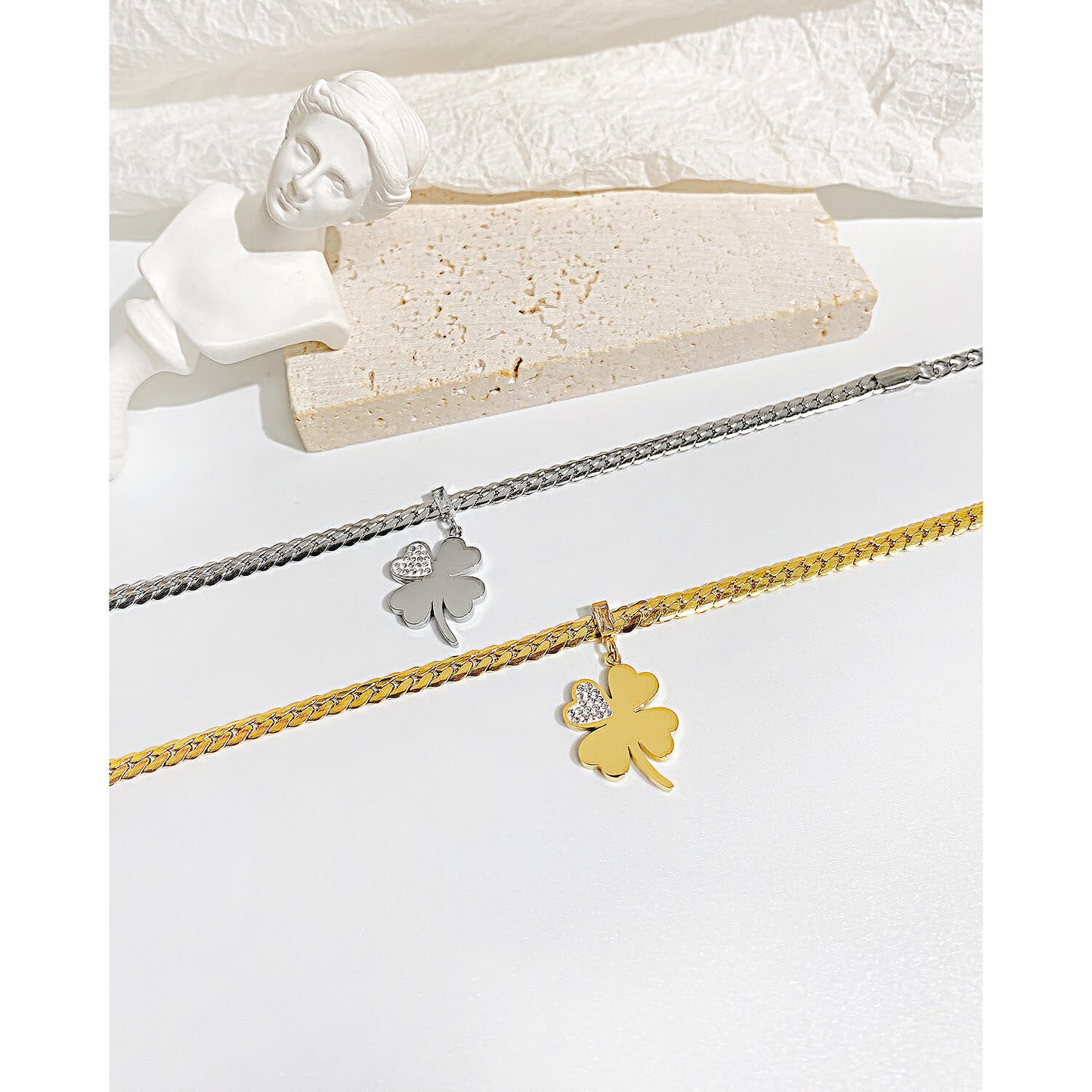 AG Lucky Four-leaf Clover Stainless Steel Bracelet - AGCHEN JEWELRY,bracelet