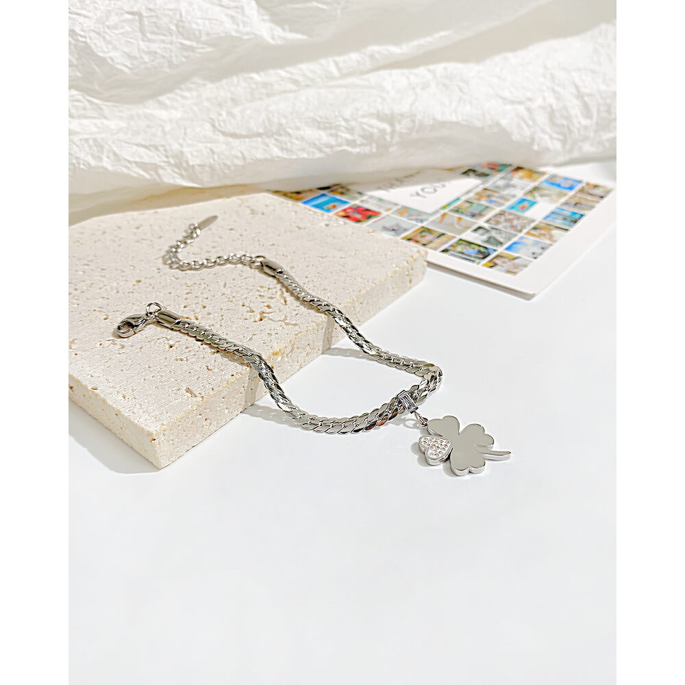 AG Lucky Four-leaf Clover Stainless Steel Bracelet - AGCHEN JEWELRY,bracelet