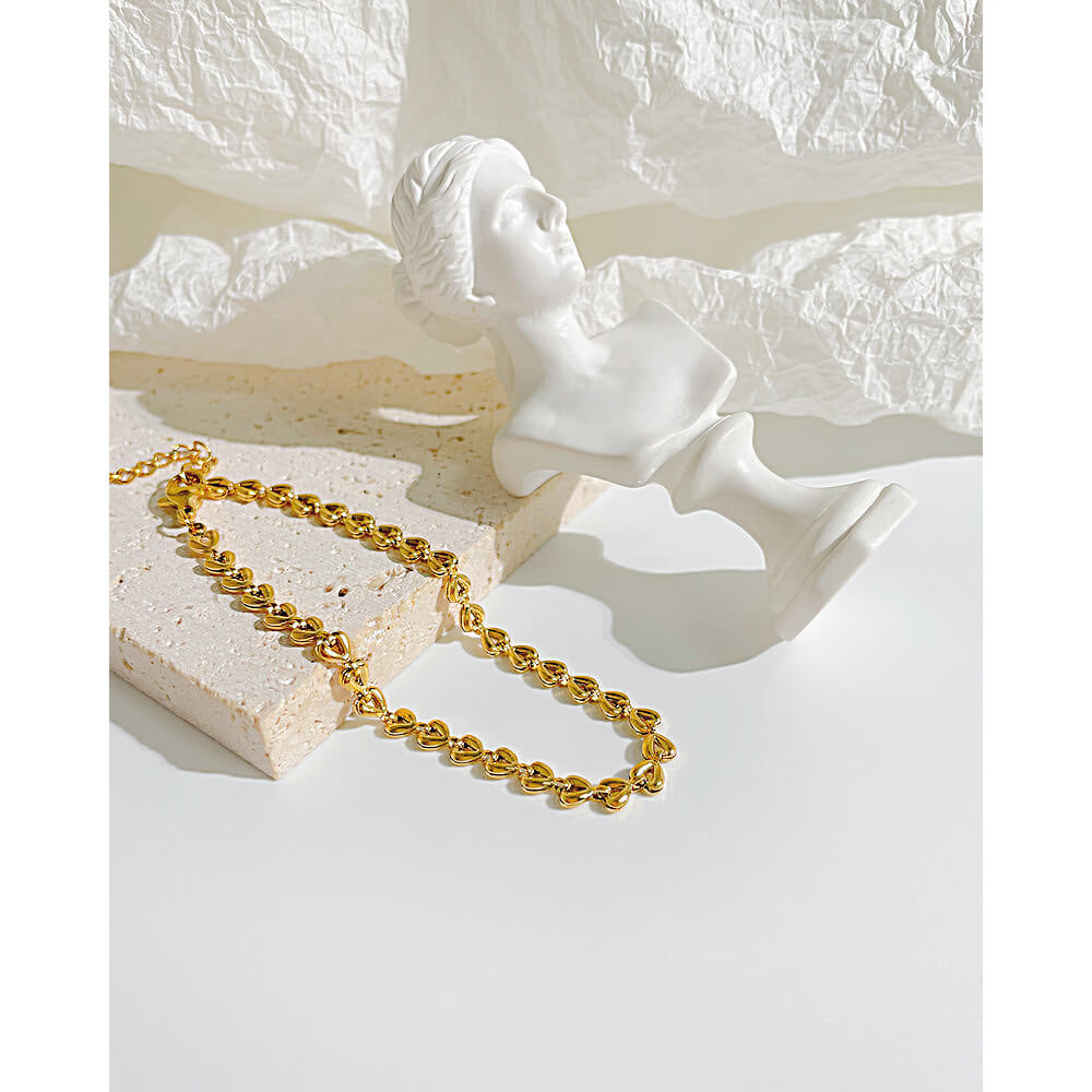 AG Heart-To-Heart Chain Stainless Steel Necklace - AGCHEN JEWELRY,bracelet