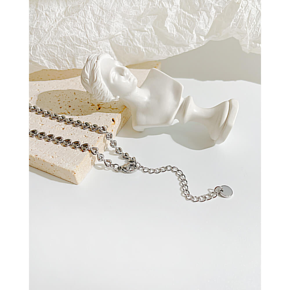 AG Heart-To-Heart Chain Stainless Steel Necklace - AGCHEN JEWELRY,bracelet