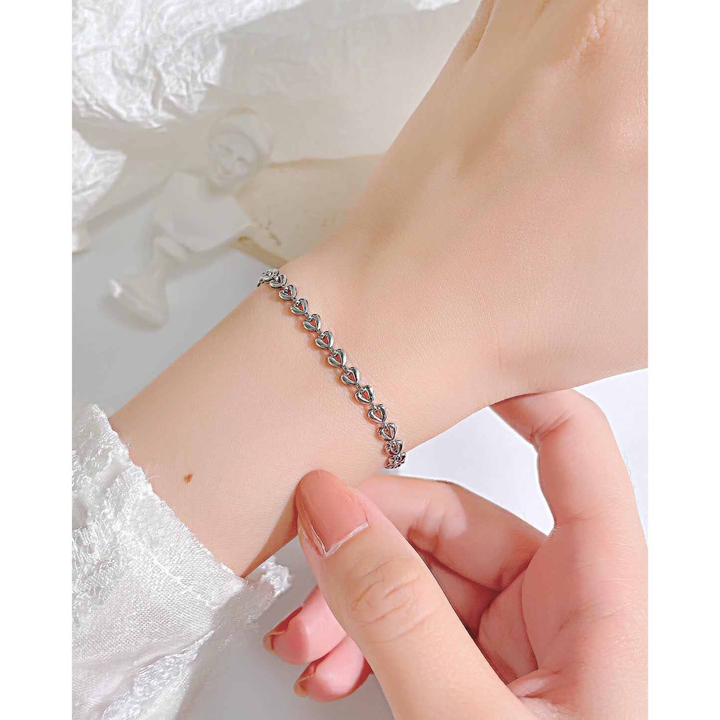 AG Heart-To-Heart Chain Stainless Steel Necklace - AGCHEN JEWELRY,bracelet