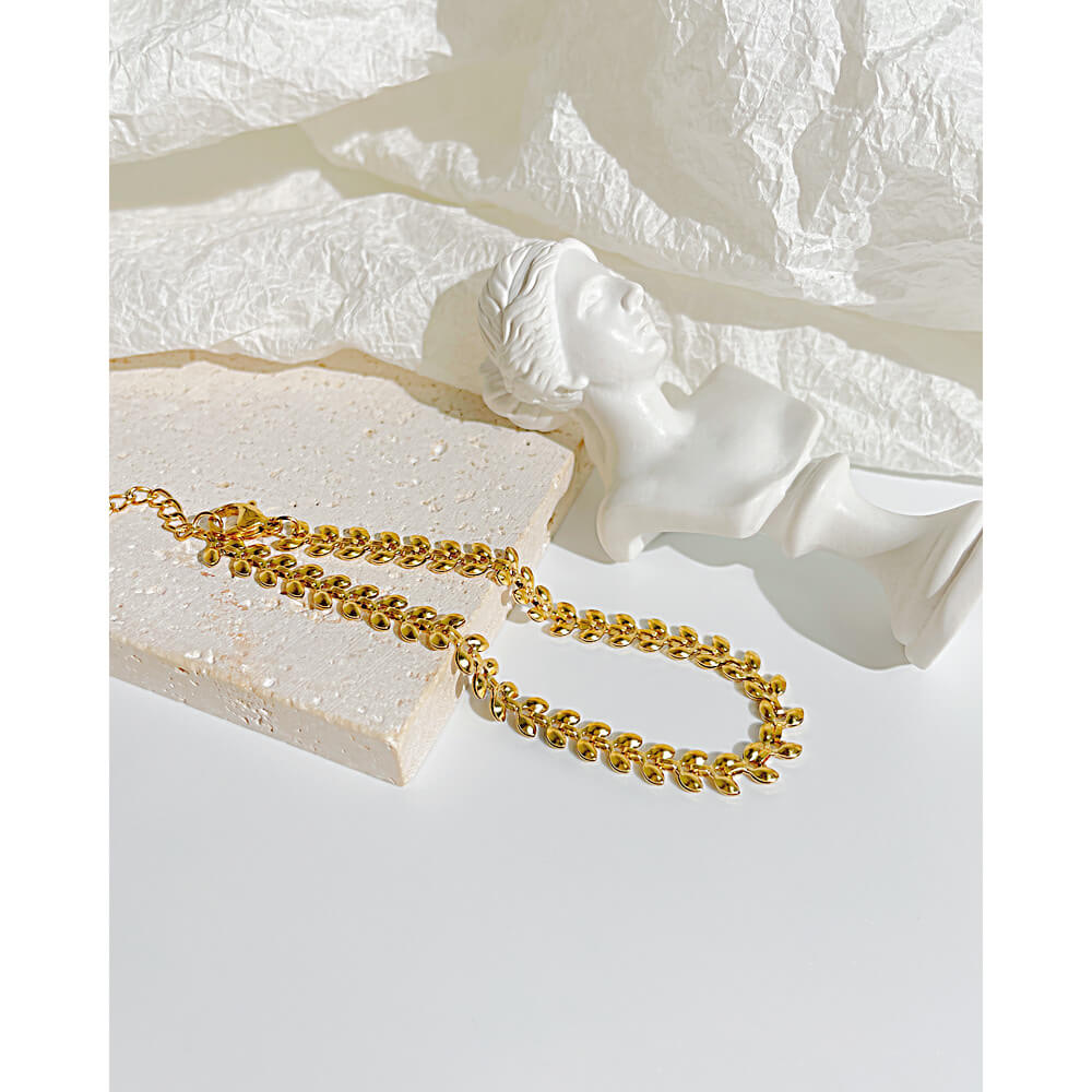 AG Natural Beauty Leaf Chain Stainless Steel Bracelet - AGCHEN JEWELRY,bracelet