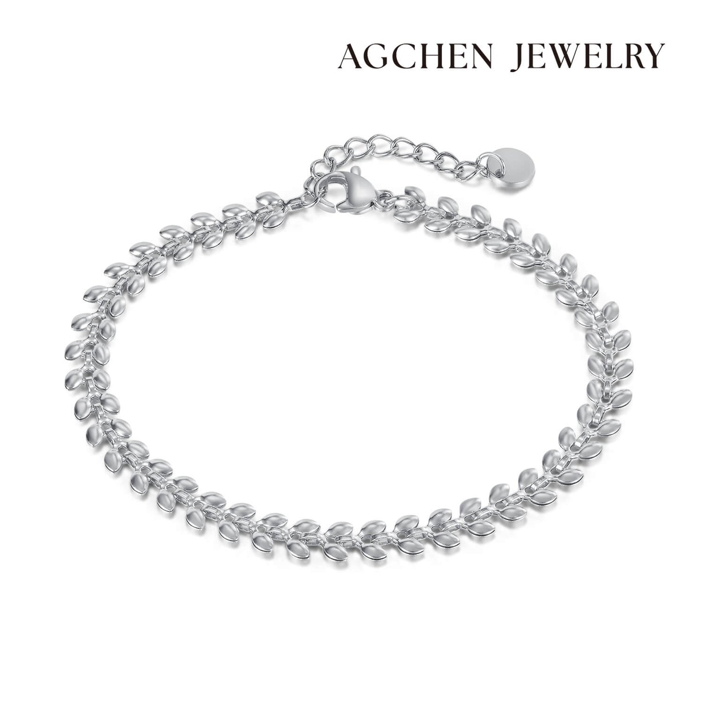 AG Natural Beauty Leaf Chain Stainless Steel Bracelet - AGCHEN JEWELRY,bracelet