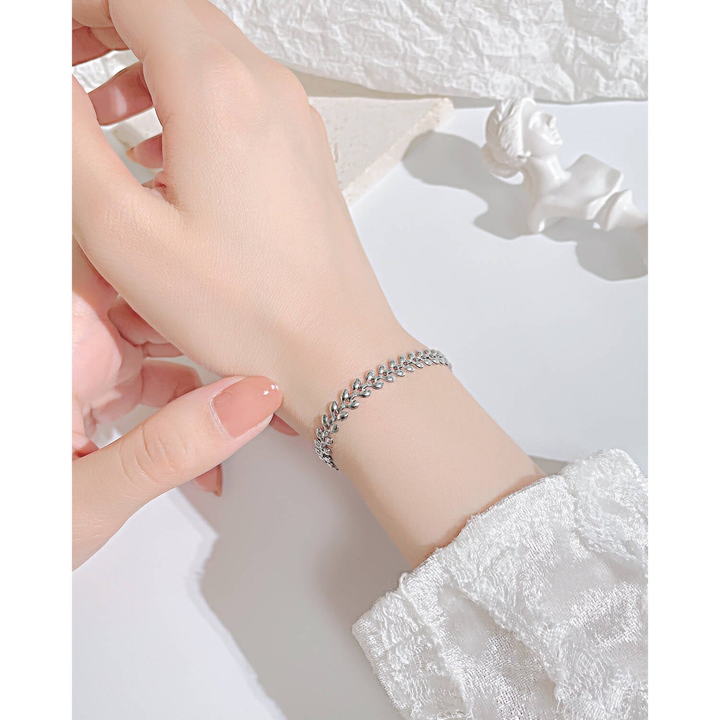 AG Natural Beauty Leaf Chain Stainless Steel Bracelet - AGCHEN JEWELRY,bracelet