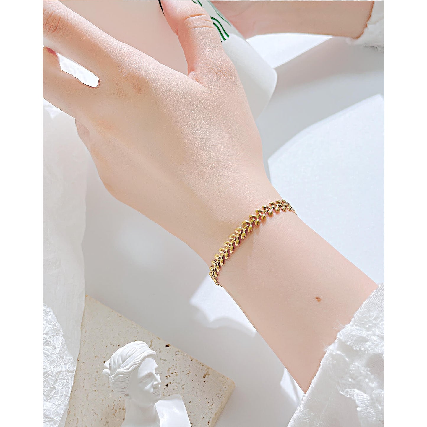 AG Natural Beauty Leaf Chain Stainless Steel Bracelet - AGCHEN JEWELRY,bracelet
