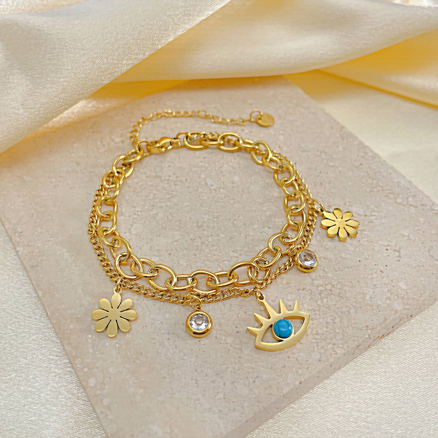 AG Hope And Freedom Bracelet With Turquoise Stone - AGCHEN JEWELRY,bracelet