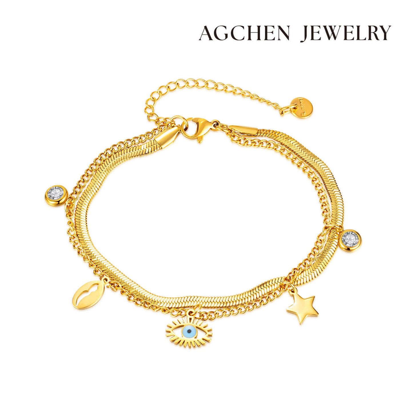 AG Brilliant Starry Bracelet With Cubic Zirconia - AGCHEN JEWELRY,bracelet