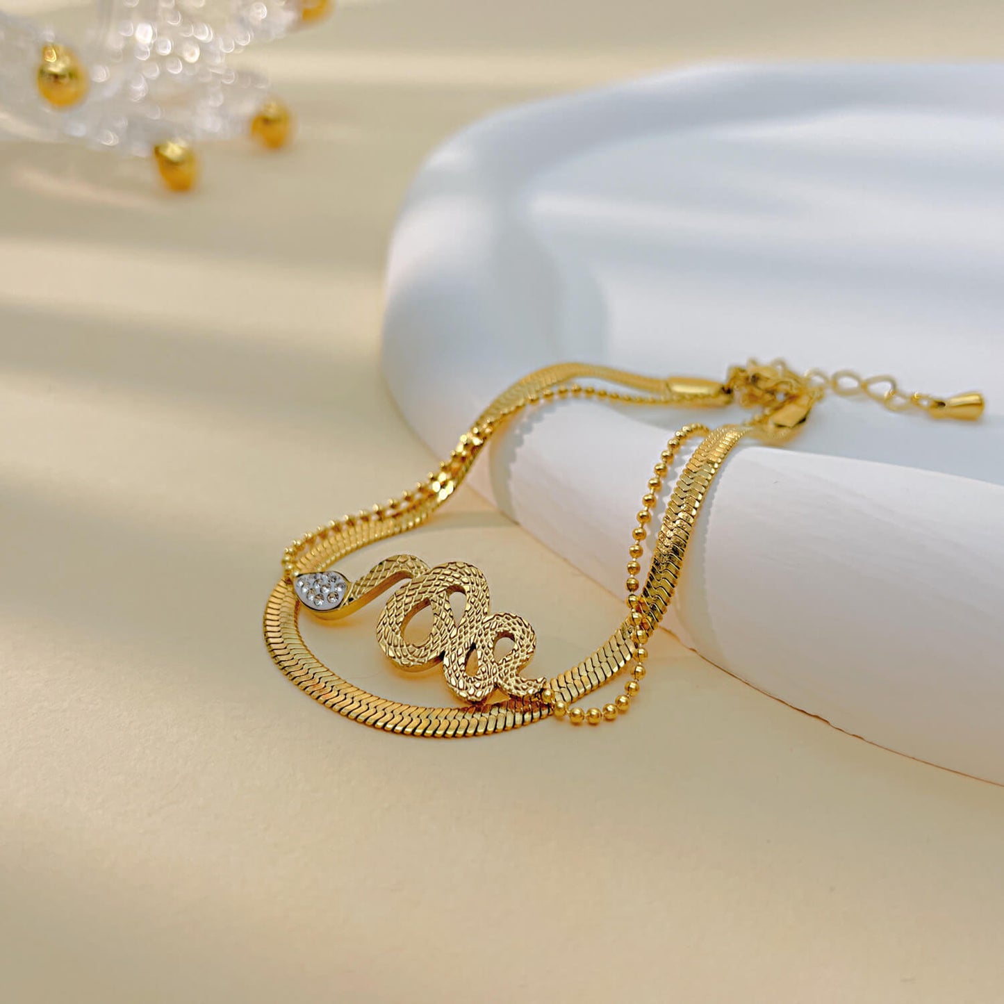 AG Golden Snake-Inspired Bracelet - AGCHEN JEWELRY,bracelet