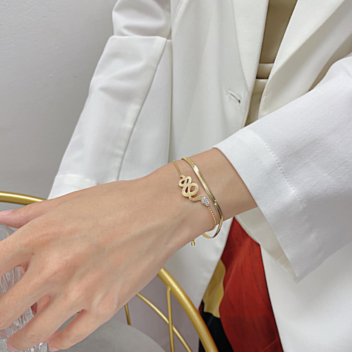 AG Golden Snake-Inspired Bracelet - AGCHEN JEWELRY,bracelet