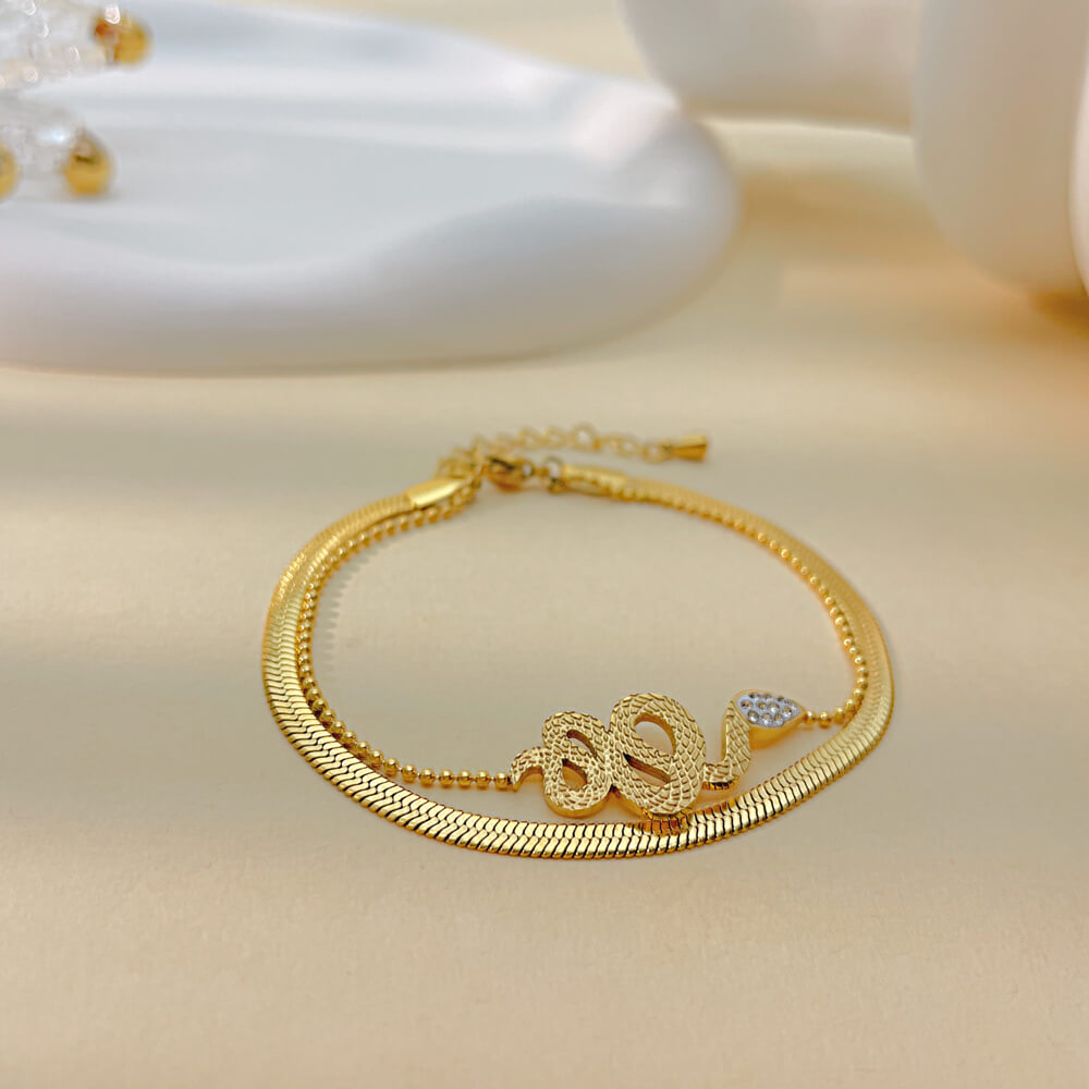 AG Golden Snake-Inspired Bracelet - AGCHEN JEWELRY,bracelet
