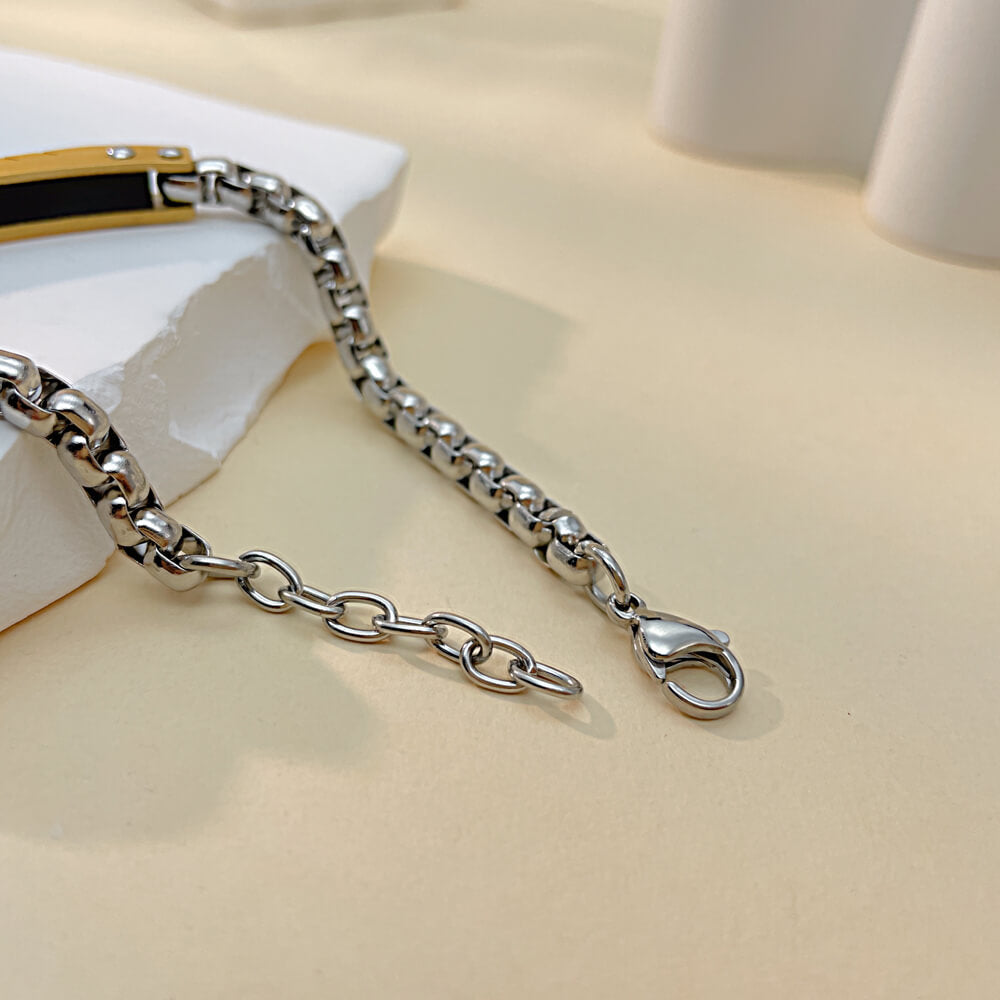 AG Lovers' Forever In Faith Bracelet With Gold-plated Stainless Steel - AGCHEN JEWELRY,lover bracelet