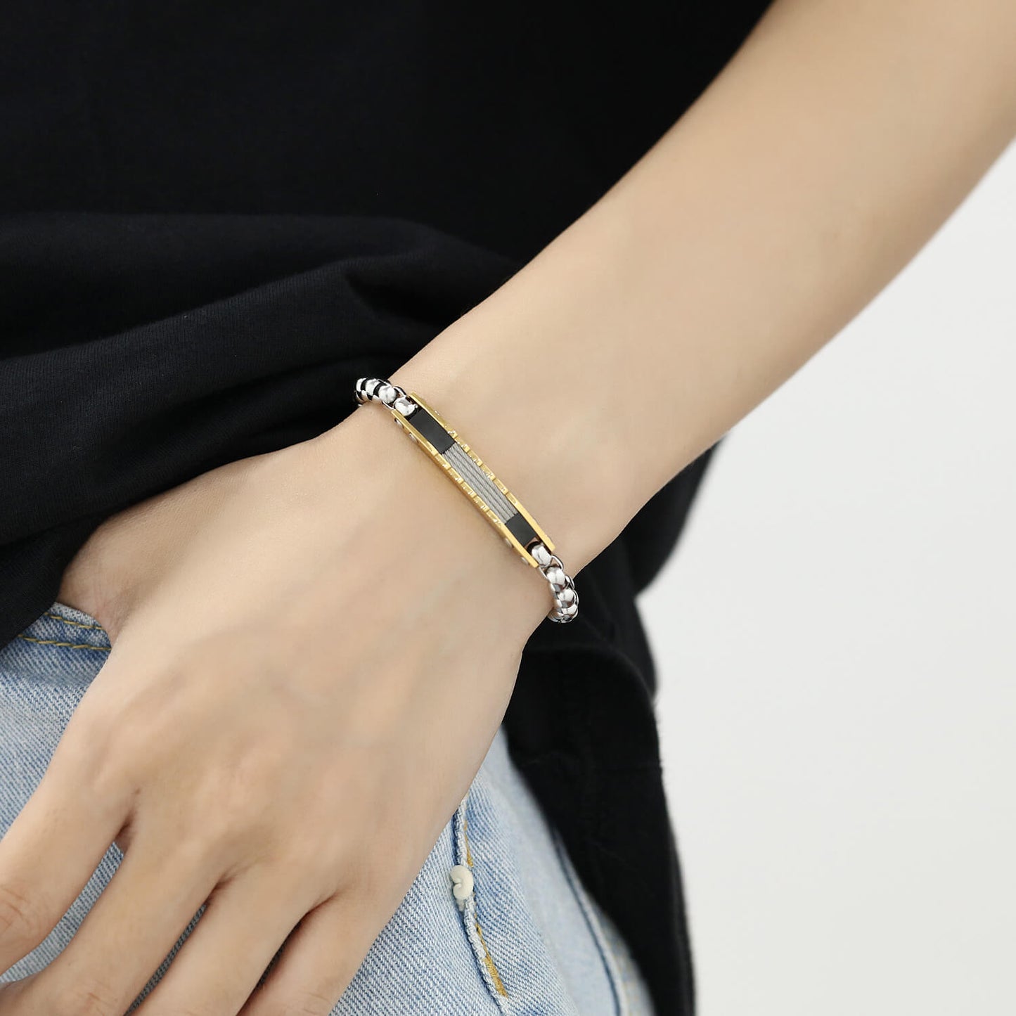 AG Lovers' Forever In Faith Bracelet With Gold-plated Stainless Steel - AGCHEN JEWELRY,lover bracelet