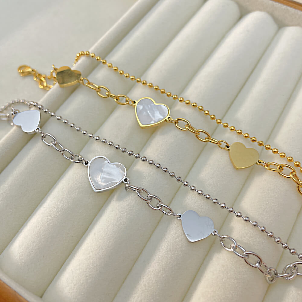 AG Pearl Oyster Heart-Shape Gold Bracelet - AGCHEN JEWELRY,bracelet