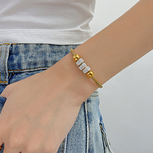 AG Unique Wheel-Like with Cubic Zirconia Bracelet - AGCHEN JEWELRY,bracelet