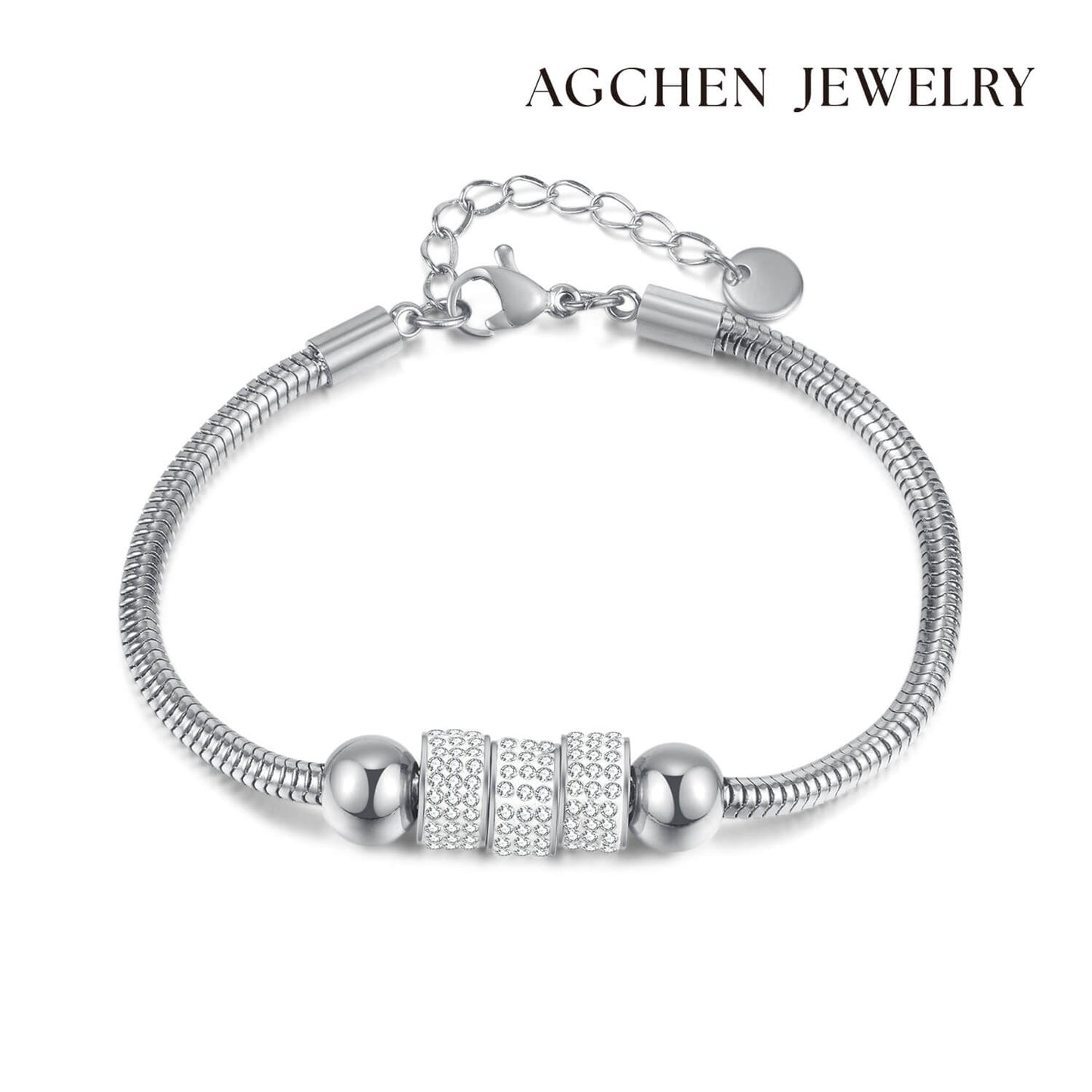 AG Unique Wheel-Like with Cubic Zirconia Bracelet - AGCHEN JEWELRY,bracelet