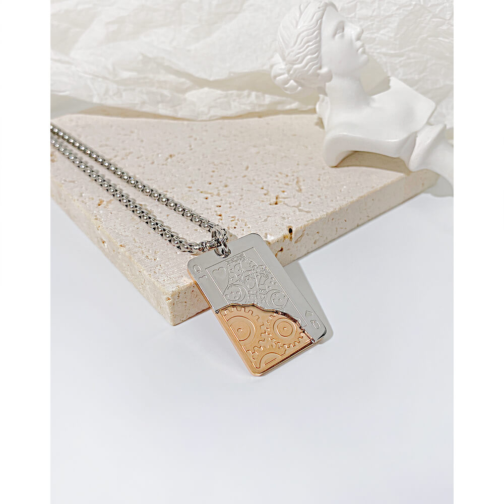 AG Lovers' King and Queen Pendant Necklace - AGCHEN JEWELRY,men necklace