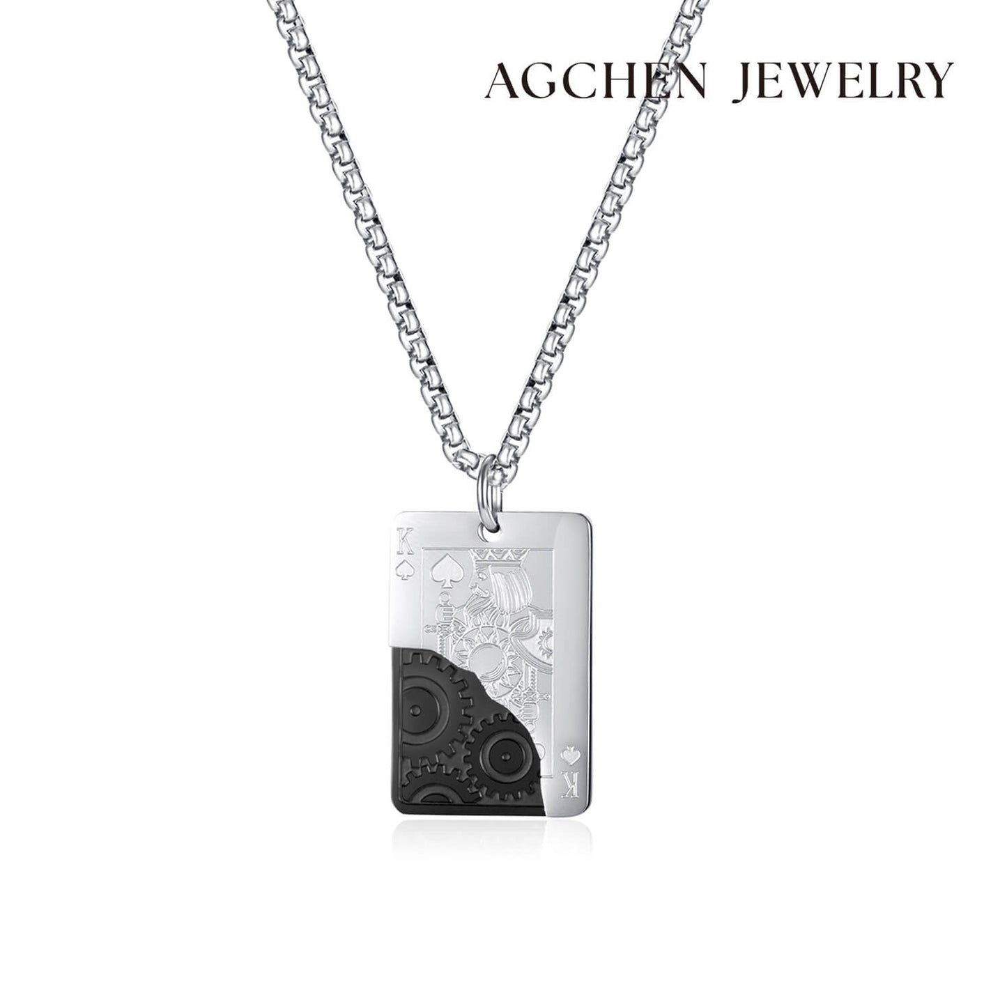 AG Lovers' King and Queen Pendant Necklace - AGCHEN JEWELRY,men necklace