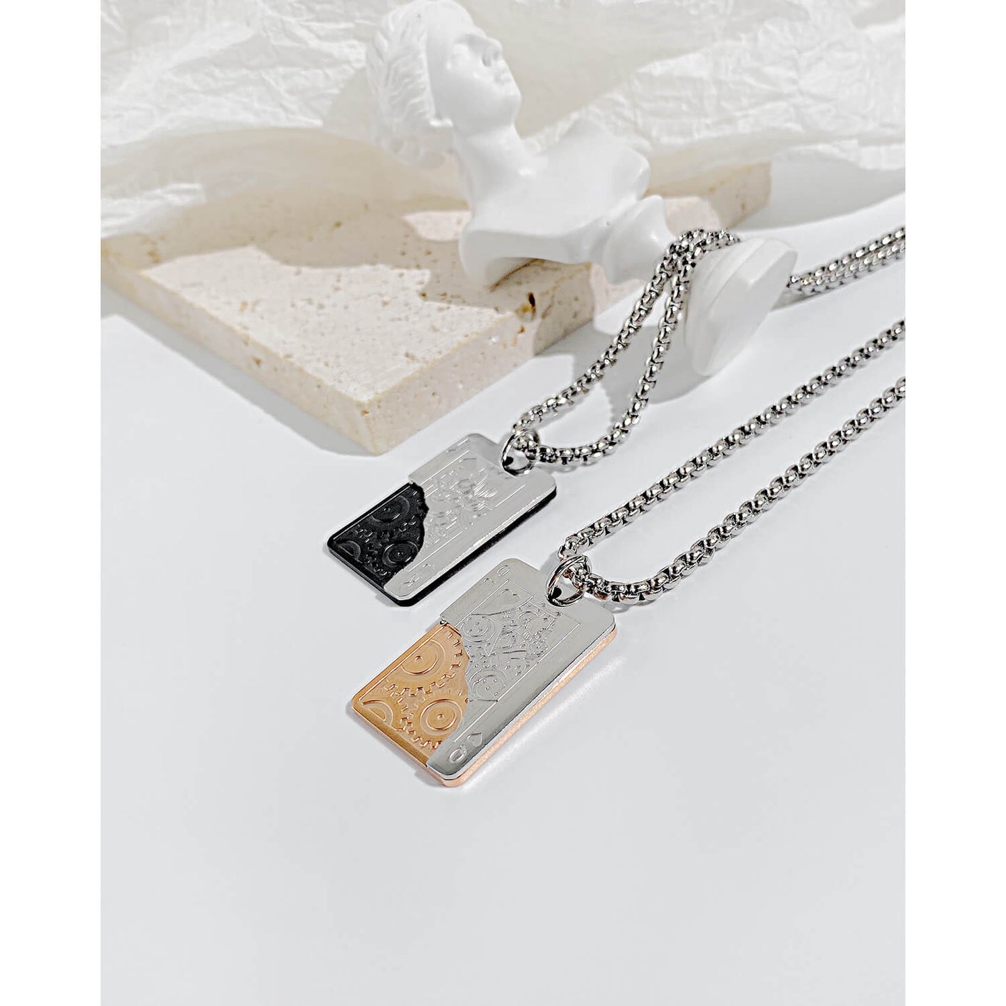 AG Lovers' King and Queen Pendant Necklace - AGCHEN JEWELRY,men necklace