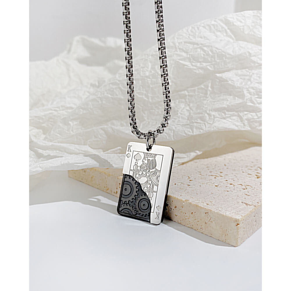 AG Lovers' King and Queen Pendant Necklace - AGCHEN JEWELRY,men necklace