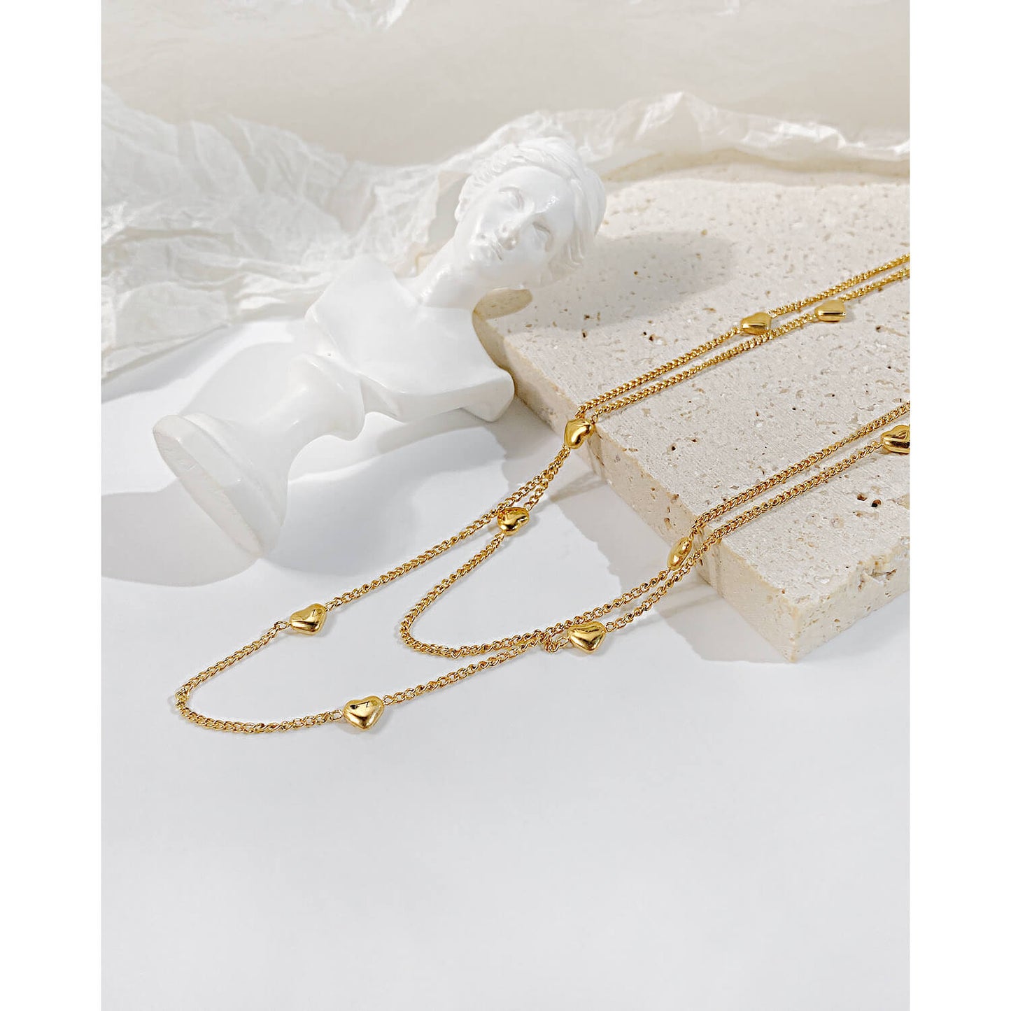 AG Lovely Gold Multi-Heart Pendant Necklace - AGCHEN JEWELRY,necklace