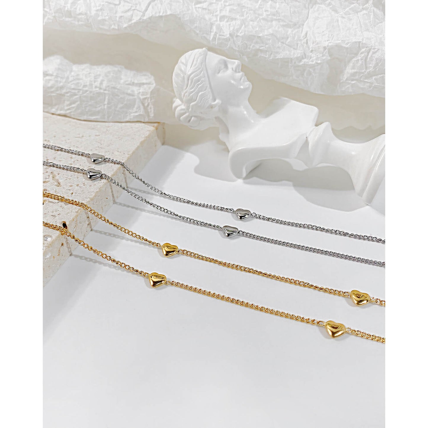 AG Lovely Gold Multi-Heart Pendant Necklace - AGCHEN JEWELRY,necklace