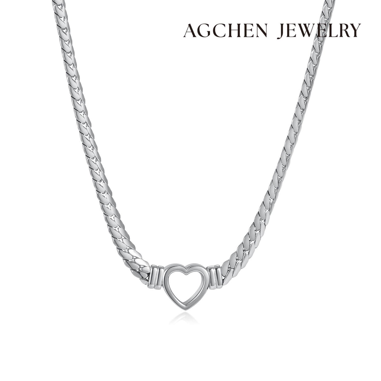 AG Unique Hollow Fancy Gold Heart Stainless Steel Necklace - AGCHEN JEWELRY,necklace