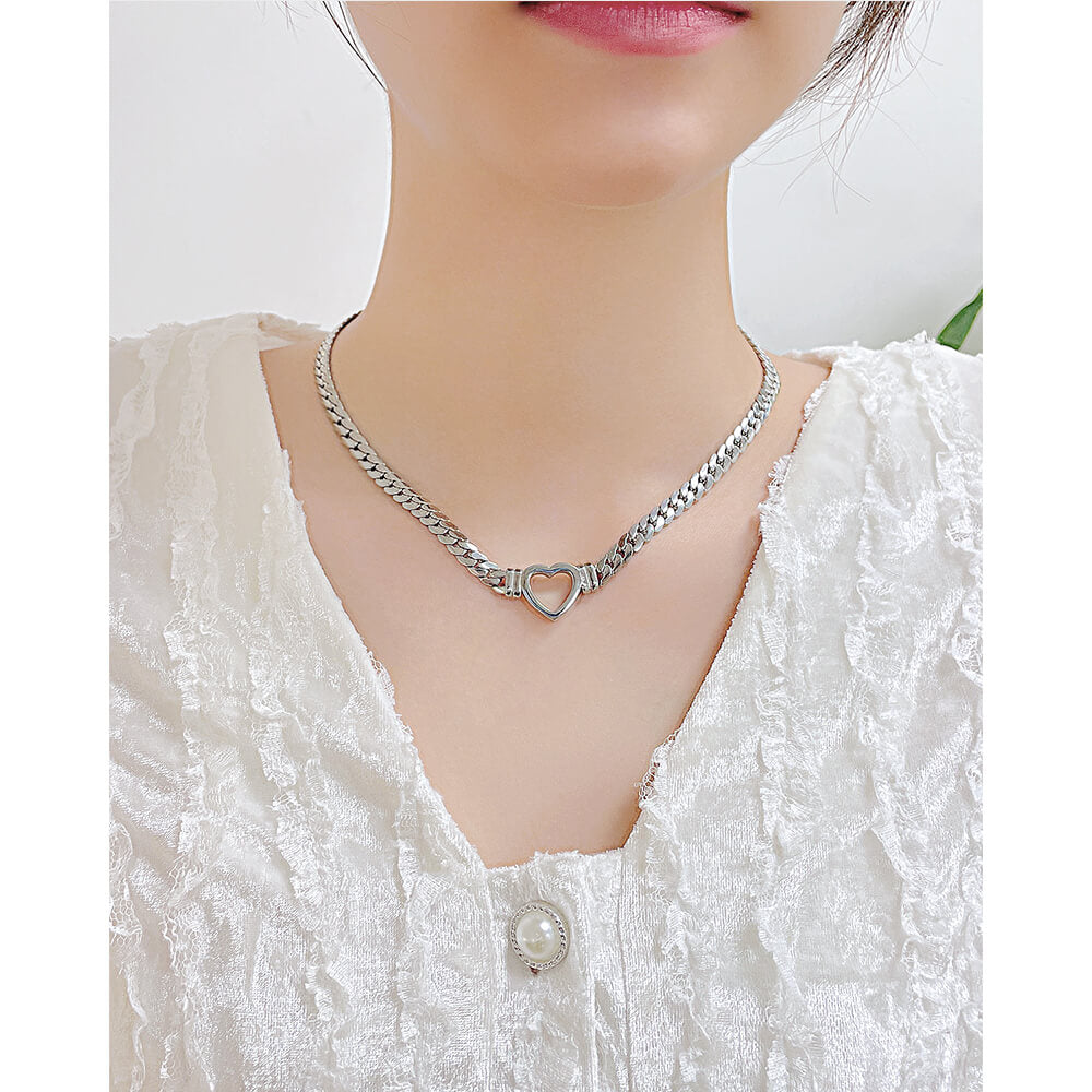 AG Unique Hollow Fancy Gold Heart Stainless Steel Necklace - AGCHEN JEWELRY,necklace