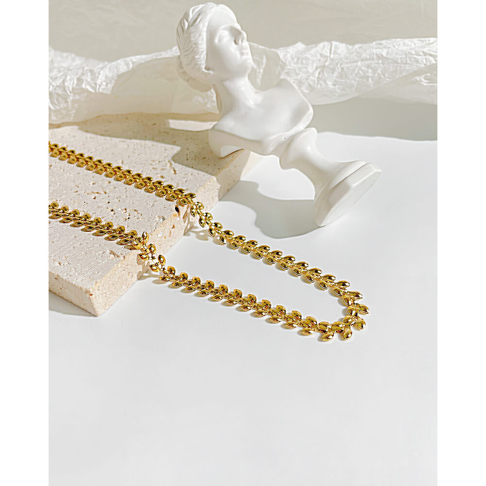 AG Nature Inspired Gold Vines Stainless Steel Necklace - AGCHEN JEWELRY,necklace