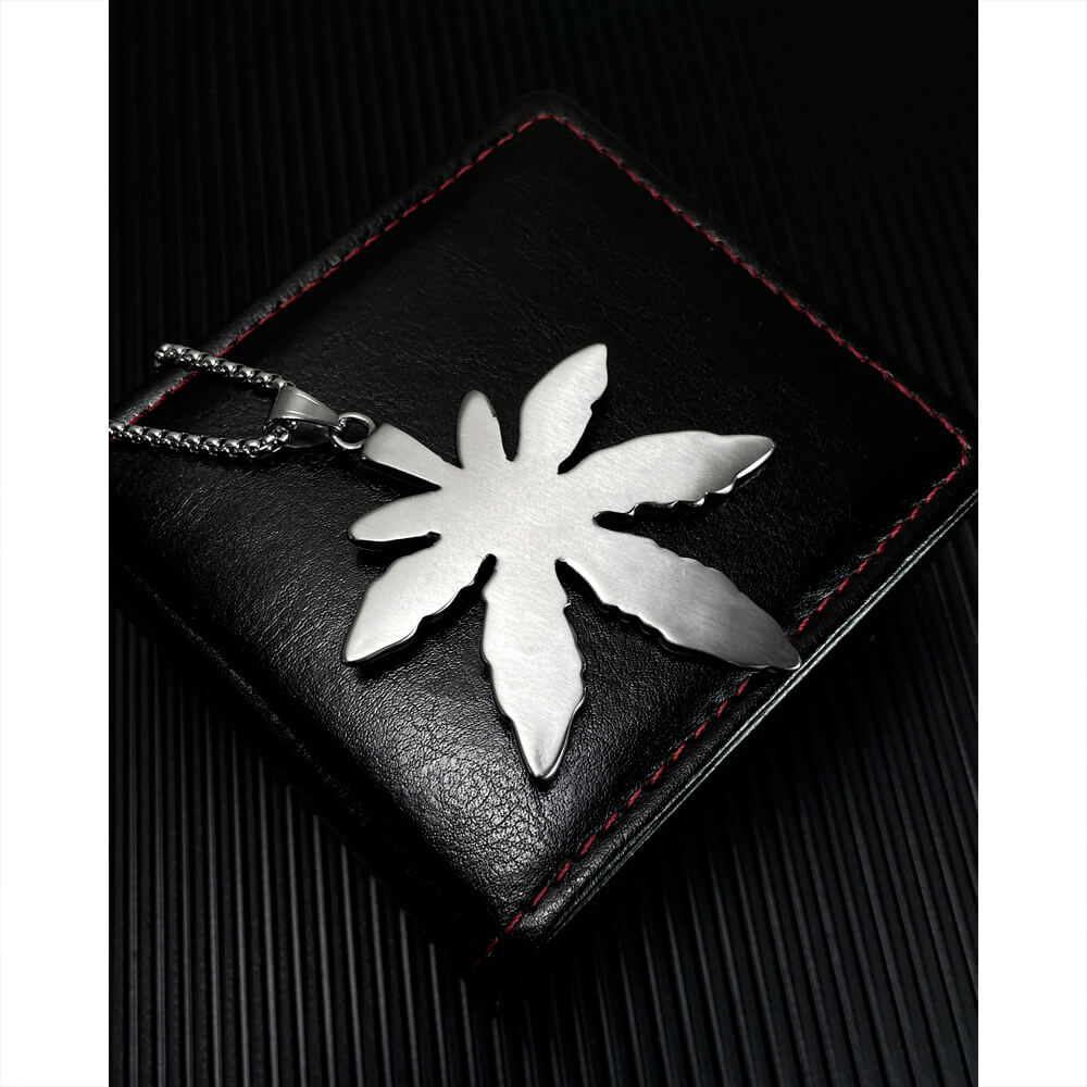 AG Mystery Journey Silver Cannabis Leaves Pendant Necklace - AGCHEN JEWELRY,men necklace