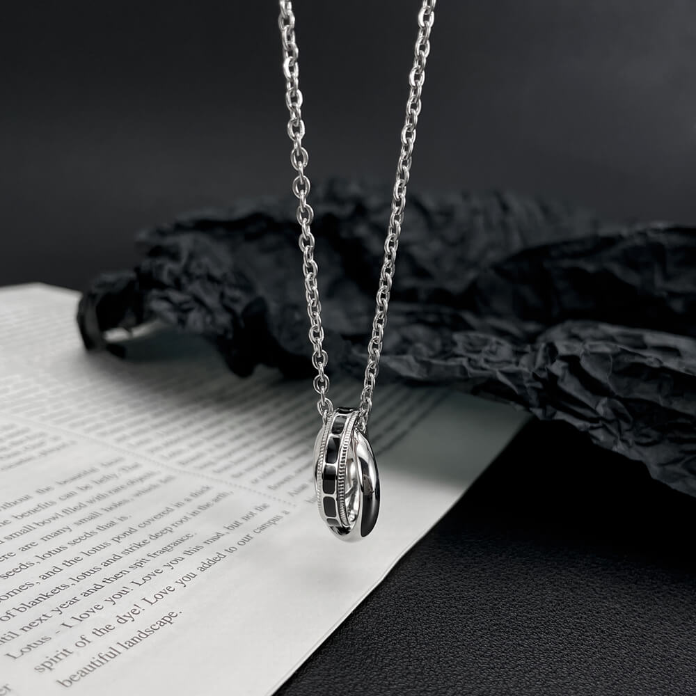 AG Love and Commitment Crossing Ring Pendant Necklace - AGCHEN JEWELRY,men necklace
