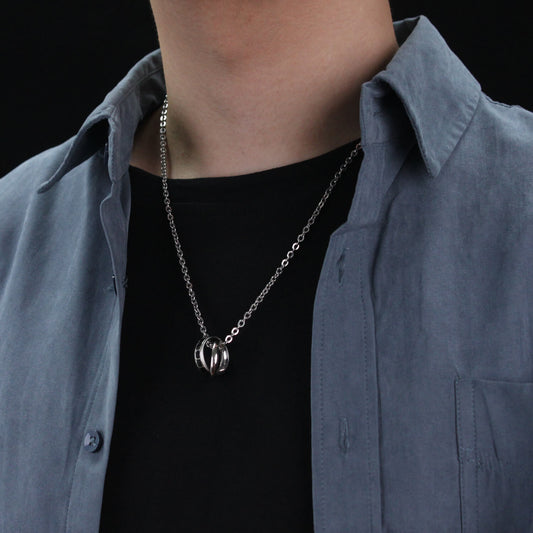 AG Love and Commitment Crossing Ring Pendant Necklace - AGCHEN JEWELRY,men necklace